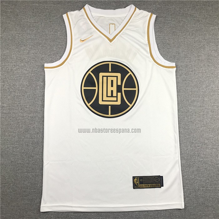 Camiseta Golden Edition Los Angeles Clippers Kawhi Leonard NO 2 Blanco
